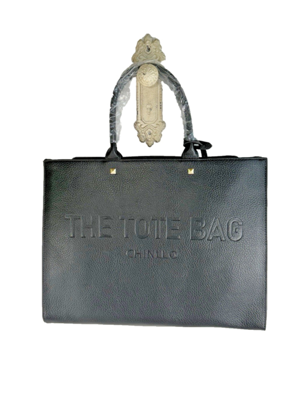 Chinllo tote bag featuring embossed lettering